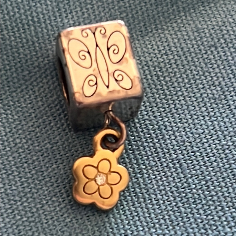 Brighton Silver and Gold  with Floral & butterfly Charm